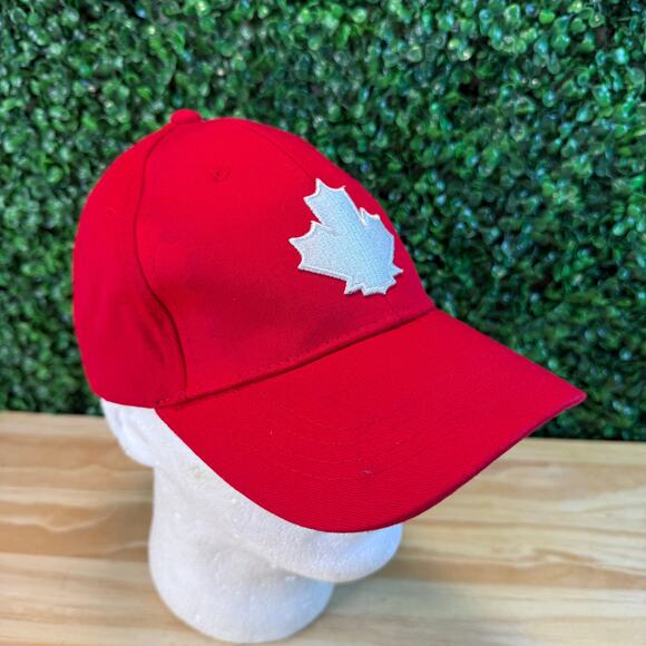 Canada Tim Horton's Red Adjustable Fit Hat Cap Maple Leaf One Size OSFA - Picture 4 of 6